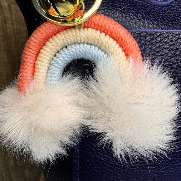 Macrame Rainbow Purse Charm Macrame Keychain NeW FAST SHIP Bag Flair - Picture 3 of 4